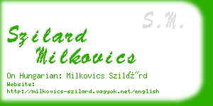 szilard milkovics business card